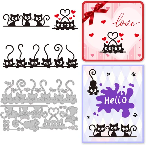Miniatura 14 de INFUNLY Palabras sellos y troqueles de corte de vacaciones y sellos transparentes para hacer tarjetas, bricolaje, álbumes de recortes, decoración