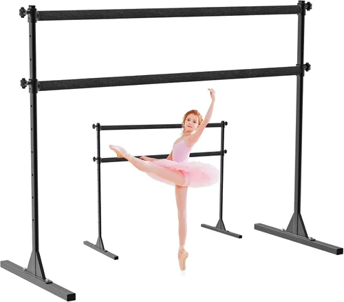 Miniatura 11 de SELEWARE Barra de ballet independiente de altura ajustable, barra de ballet resistente, barra de baile, soporte movimientos de barra, estiramiento