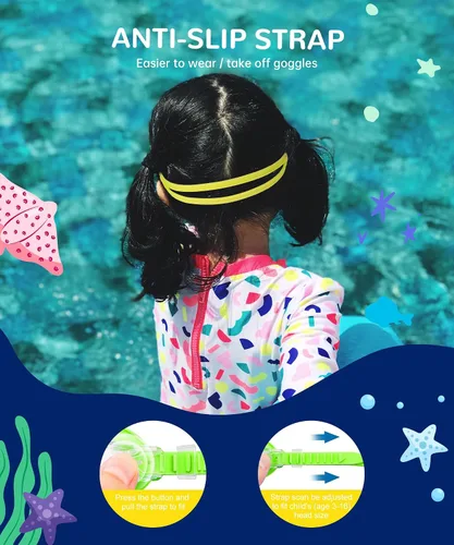 Miniatura 5 de NSSIW Kids Swim-Goggles Swimming-Goggles-for Kids: Goggles Anti Fog Pool No Leak 2 Pack Ages 3-16