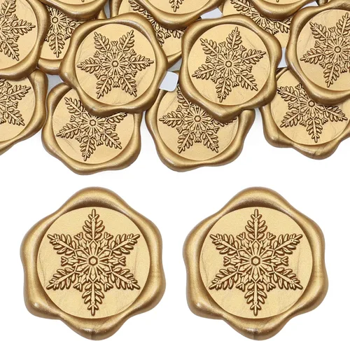 Miniatura 11 de SWANGSA 50 calcomanías de sello de cera con texto en inglés "Be Our Gues", color dorado antiguo, autoadhesivas, para invitaciones de boda, sobres