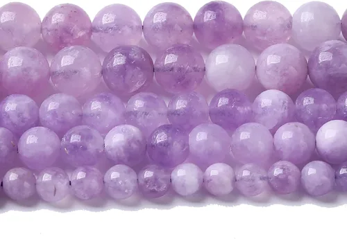 Miniatura 93 de Cuentas de jade verde chino natural, piedras preciosas, cuentas redondas sueltas para hacer joyas, pulsera DIY, collar, 8mm, 45 piezas, 15 pulgadas