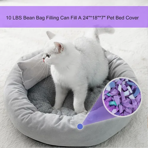 Miniatura 5 de Relleno de puf, relleno de espuma viscoelástica triturada de 5 libras para relleno de puf, relleno de espuma para almohada, camas de perro, sillas