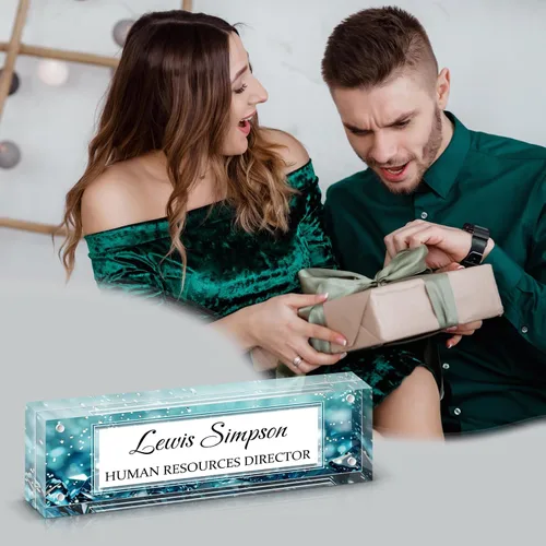Miniatura 4 de Placa con nombre para escritorio, placa con nombre personalizada de doble cara para decoración de escritorio de oficina para mujeres y hombres