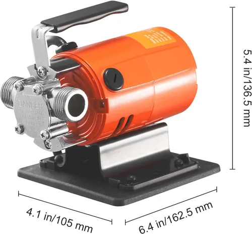 Miniatura 8 de Happybuy Bomba de transferencia de agua, 120V CA 360 GPH, 1/10 HP, Bomba eléctrica portátil, Kit de manguera de succión, cepillos de carbono