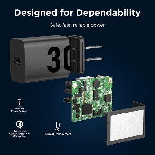Miniatura 4 de Motorola TurboPower 30 Cargador USB-C - Sin cable - para Moto G 2025, G Power 2025, G Power 5G (2024), Moto G Stylus 5G (2024), Motorola Razr