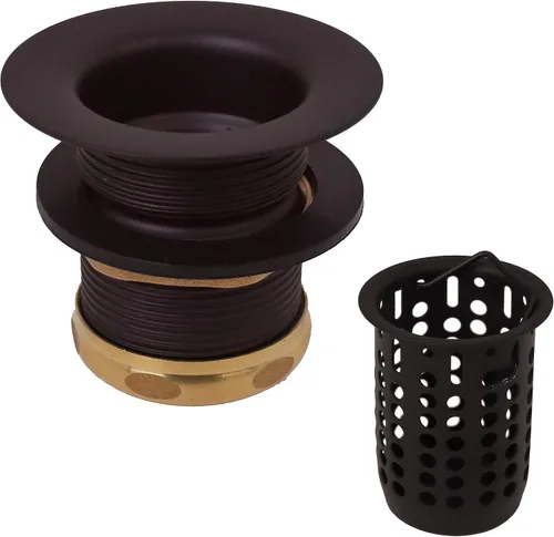 Westbrass D218-12 Conjunto de drenaje de fregadero de lavandería y barra junior con cesta coladora extraíble, bronce aceitado Oil Rubbed Bronze