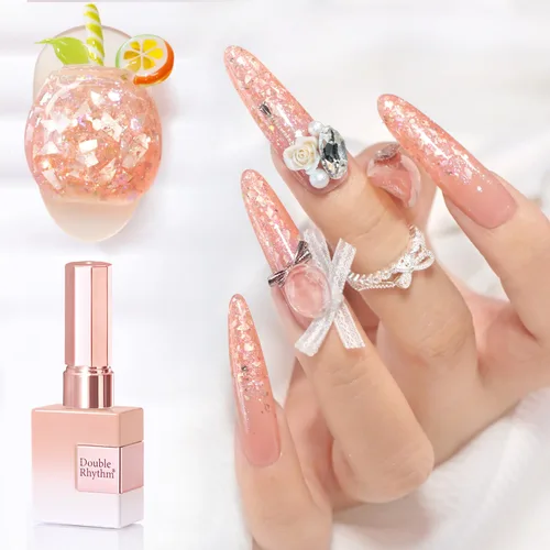 Miniatura 67 de Double Rhythm Esmalte de gel con purpurina de nieve de 0.5 fl oz, color holográfico reflectante para arte de uñas, salón de manicura y bricolaje