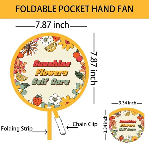 Miniatura 13 de 4 abanicos de mano plegables de pintura floral rosa, ventiladores compactos para mujeres, ventilador de mano plegable para conciertos, viajes