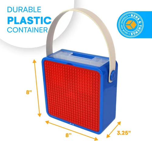 Miniatura 4 de Bins & Things Organizador de Caja Contenedora para Juguetes Pequeños - Estuche de Transporte de Set de Juguetes de Viaje con Tapa Incorporada
