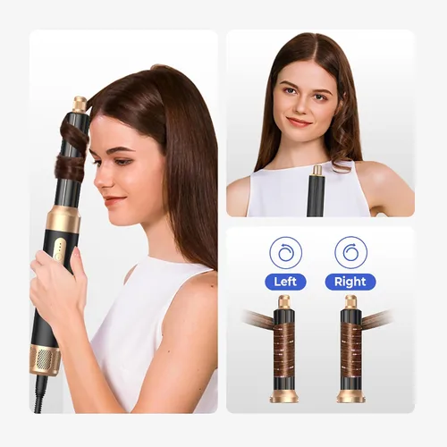Miniatura 2 de Cepillo Secador de Cabello 7 en Uno, Set de Cabello con Iones Negativos Mejorado Estilizador de Aire Caliente Rizador Envolvente, Herramientas