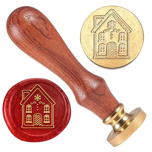 Miniatura 11 de Holly Branches - Sello de cera de verano en relieve, extraíble de 1 pulgada, cabeza de sello de cera de latón con mango de madera, sobres de Ramas