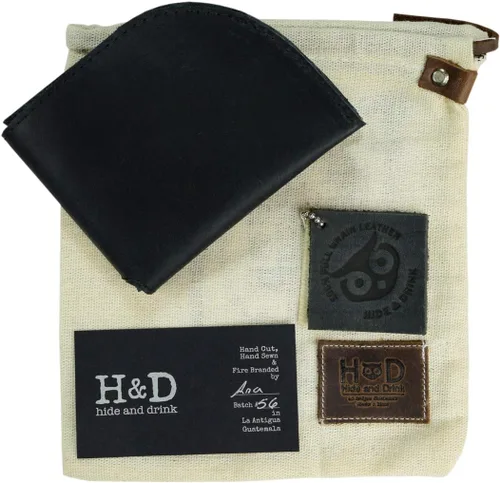 Miniatura 7 de Hide Drink Cartera plegable de cuero con bolsillo frontal capacidad para hasta 4 tarjetas más billetes planos organizador de efectivo accesorios