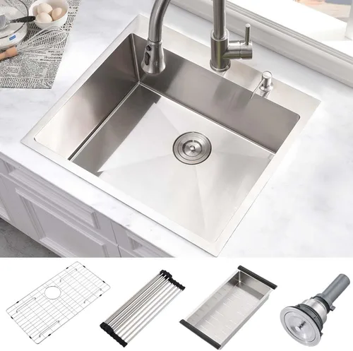Miniatura 13 de Fregadero de cocina de cascada negro de 30 pulgadas con grifo extraíble, fregadero de cascada de 30 x 18 pulgadas, pantalla digital negra