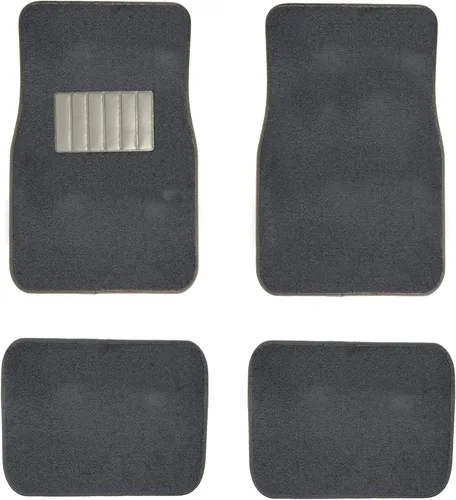 Juego de 4 tapetes para coches, camiones, todoterreno, con talonera - Tapetes delanteros y traseros, universales, clásicas con talonera a juego,