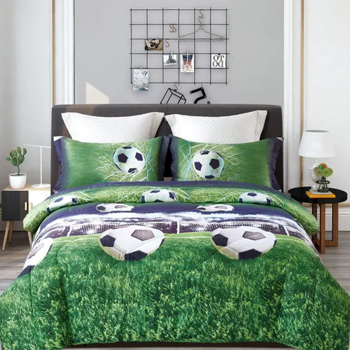 Miniatura 3 de ENJOHOS Juego de edredón individual para niños, juegos de ropa de cama de 2 piezas tamaño individual con diseño de fútbol, edredón ligero