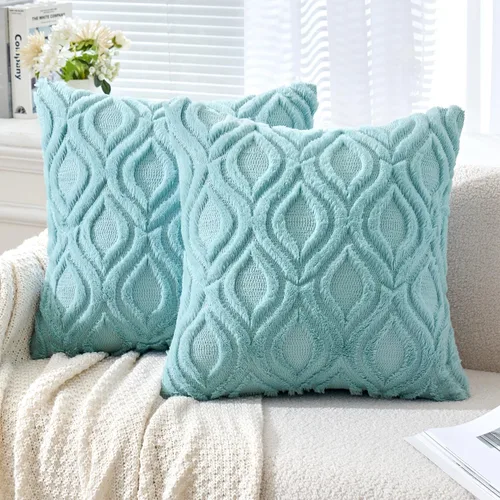 Miniatura 40 de MIULEE - Juego de 2 fundas de almohada de lana sintética suave y afelpada, fundas decorativas de estilo bohemio para sofá, sala de estar, cama, 18 x