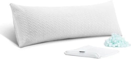 Miniatura 11 de Rainmr Almohada de Cama Tamaño Queen para Dormir de Espuma Viscoelástica Triturada con Altura Ajustable y Funda de Almohada Lavable Refrescante