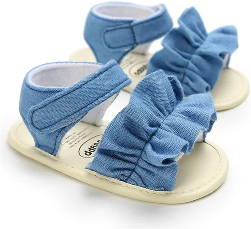 Miniatura 6 de COSANKIM Sandalias de verano para bebés y niñas con suela suave de flores, zapatos de vestir para cuna, recién nacidos, para recién nacidos
