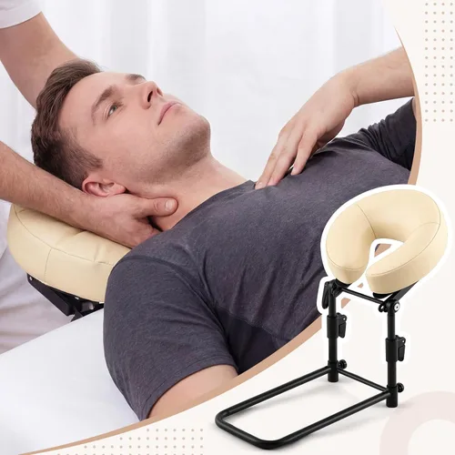 Miniatura 7 de Qunclay Reposacabezas de masaje ajustable para cama, colchón portátil de masaje con cojín de almohada suave, almohada boca abajo después de cirugía