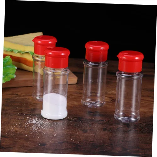 Miniatura 6 de UPKOCH Contenedor de polvo transparente Contenedor de plástico para almacenar pimienta, sal y pimienta, salero y pimienta, 10 uds