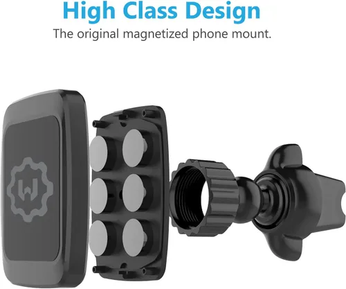 Miniatura 3 de WixGear Soporte magnético para teléfono para automóvil, universal con bloqueo de giro para ventilación de aire, soporte magnético para teléfono