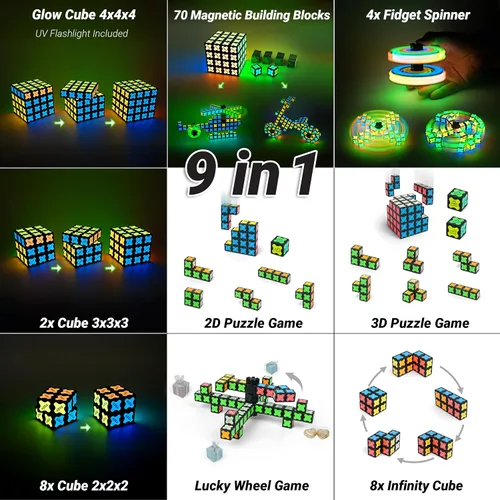 Miniatura 4 de TOSY Cubo Magnético 4x4 - 70 Bloques, 560 Imanes, Multiuso: Bloques de Construcción Creativos, Fidget Spinner Transformable, Rompecabezas/Cubo Cubo