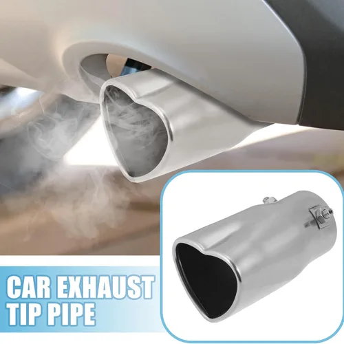 Miniatura 2 de Tubo de escape de automóvil de 2.36 pulgadas, entrada de 2.72 x 2.32 pulgadas, salida de tubo de escape en forma de corazón para tubos de diámetro