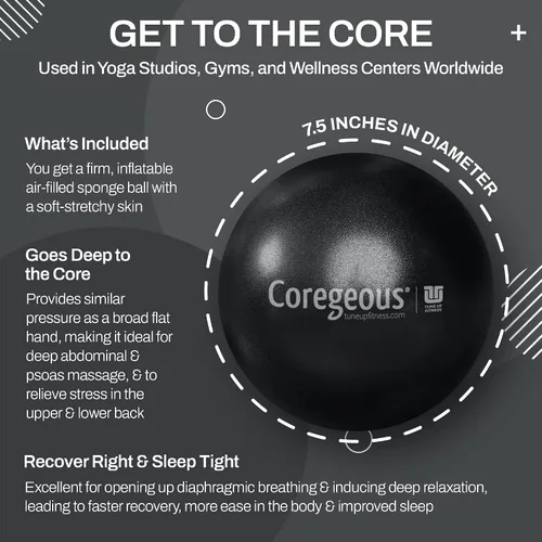 Miniatura 2 de Tune Up Fitness Pelota Coregeous Herramienta de liberación de Psoas, liberación abdominal, abdominal y espalda baja Pelota de núcleo, pelota