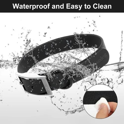 Miniatura 2 de Wisedog Collar de perro impermeable: ajuste múltiple de 7 a 23.6 pulgadas, correa recubierta de goma suave, fácil de limpiar, para perros pequeños