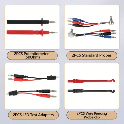 Miniatura 4 de Kit de cables de prueba de circuito automotriz, 104 piezas multímetro multifunción sonda eléctrica kit de prueba con estuche de transporte negro