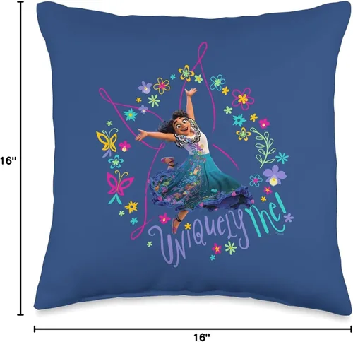 Miniatura 4 de Disney Encanto Mirabel Uniquely Me - Almohada de mariposa rosa, 16 x 16 pulgadas, multicolor