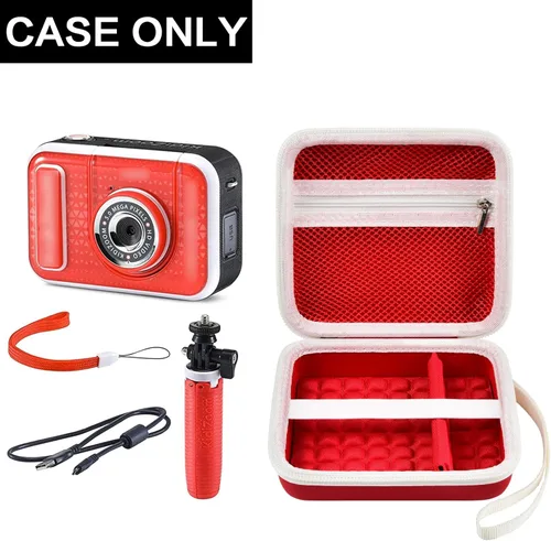 Miniatura 2 de Estuche para cámara de juguete para niños para VTech Kidizoom Creator Cam Video Camera, estuche rígido de viaje con bolsillo para accesorios - Rojo