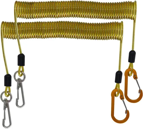 Miniatura 9 de Fishing Lanyard, Heavy Duty Coiled Lanyards Stainless Steel Wire Inside, Safety Rope Extension Cord Tether Retractable Fishing Accessories for Rods