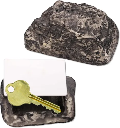 Rock to Hide Key Outside – Piedra falsa se ve real, caja de seguridad secreta para exteriores para las necesidades de la casa de patio, forma de