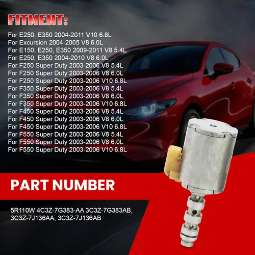 Miniatura 2 de 7 piezas de solenoide de transmisión 5R110W, para F250 F350 F450 F550 Super Duty 2003-UP, control de cambio de transmisión y kit de solenoide