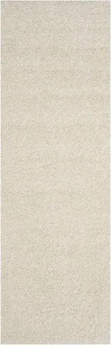 Miniatura 2 de SAFAVIEH Arizona Shag Collection ASG820A - Alfombra de pasillo, 2 pies 3 pulgadas x 6 pies, color crema, diseño sólido, no desprende pelusa y fácil