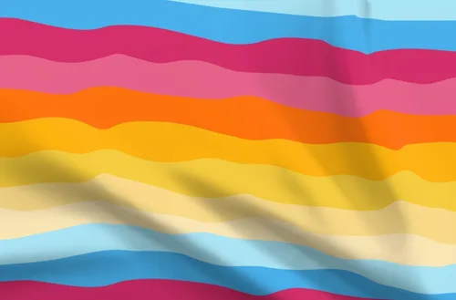 Miniatura 6 de Spoonflower Fabric - Vibrant Waves Vintage 80S 1980S Retro Blue Pink Yellow Rainbow Radical Printed on Chiffon Fabric Fat Quarter - Sewing Fashion