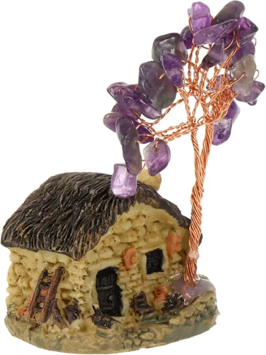 Miniatura 11 de Cabilock Adorno de árbol de piedras preciosas de cristal para árbol de dinero, mini oficina resina, árbol de dinero