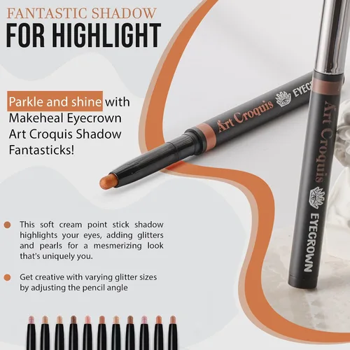 Miniatura 2 de MAKEHEAL ] Eyecrown Art Croquis Shadow Fantastick, iluminador tipo lápiz, se adhiere suavemente, varios tamaños de purpurina y perlas, K-Beauty