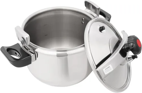 Miniatura 9 de Olla a presión de acero inoxidable de 23.2 cuartos de galón, gran capacidad, abrazadera de olla a presión comercial, válvulas individuales para uso