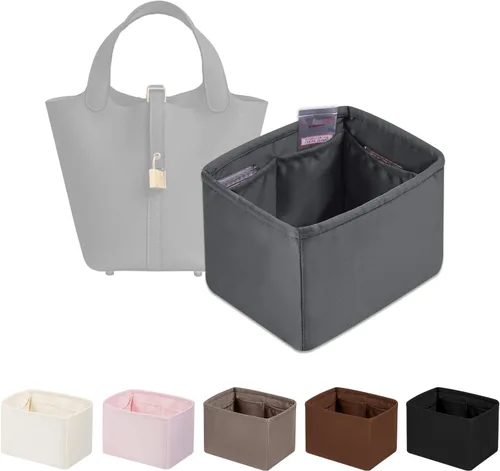 Miniatura 22 de Organizador de bolso para bolsa de lujo, tela de satén ligera y suave con bolsillos, ideal para viajes, compras y uso diario, opciones multicolor