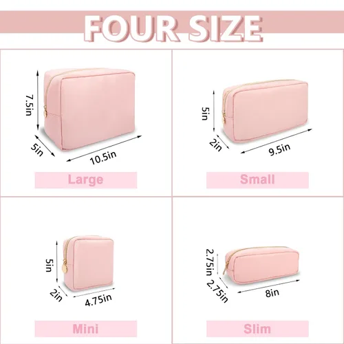 Miniatura 3 de UIXIZQ Bolsa pequeña de maquillaje para bolso de nailon, bolsa de almacenamiento de artículos de tocador de viaje, linda bolsa de cosméticos preppy
