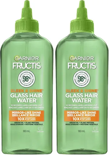 Miniatura 12 de Garnier Fructis Sleek & Shine - Agua de vidrio para el cabello, enjuague laminar, 10 segundos, aceite de argán, 6.0 onzas líquidas, 1 unidad