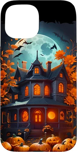 Miniatura 6 de Funda para iPhone 11 Pro Max Halloween espeluznante casa embrujada murciélagos y calabazas talladas