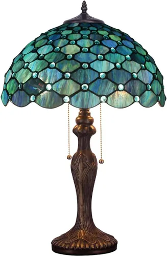 Miniatura 11 de Lámpara de mesa Tiffany de vidrio teñido 16X16X24 Pulgadas Luz de lectura antigua (Mariposa amarilla ámbar) Antique Reading Light