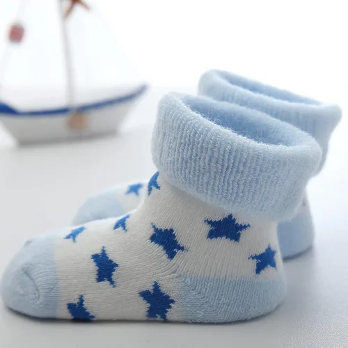 Miniatura 4 de Calcetines unisex de rizo para bebé, paquete de 5 unidades, para bebé y niña de 0 a 12 meses, calcetines de algodón cálido