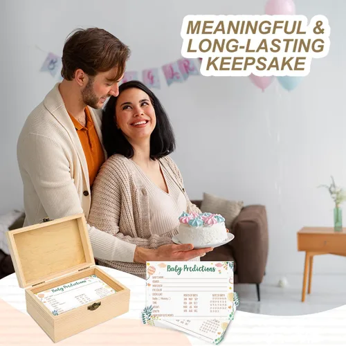Miniatura 6 de Zopedia Predicción de bebé para baby shower, 50 tarjetas de predicción de baby shower para padres, divertidas actividades de juego de adivinanzas