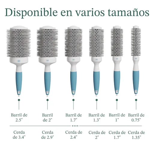 Miniatura 9 de Cepillo redondo profesional para secado por soplado, pequeño cepillo térmico iónico de cerámica para un peinado elegante y preciso con calor