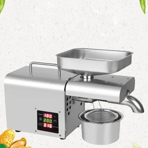 Máquina de prensa de aceite de 110 V, máquina de aceite comercial resistente, extractor de aceite automático, extractor de aceite de acero