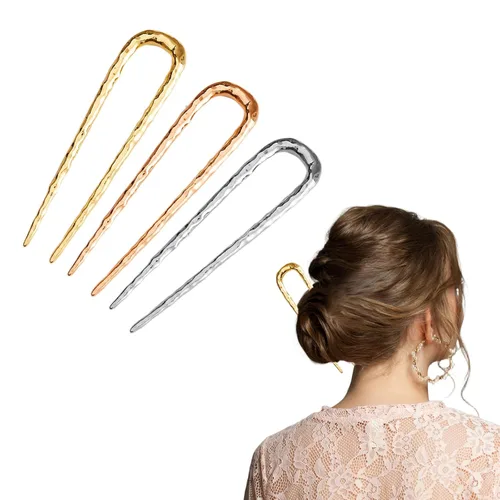 Miniatura 7 de 3 horquillas francesas de metal para cabello grueso, horquilla francesa para mujeres y niñas, tenedor de pelo en forma de U para cabello grueso
